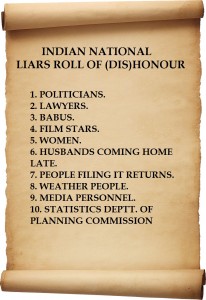LIARS ROLL OF DISHONOUR