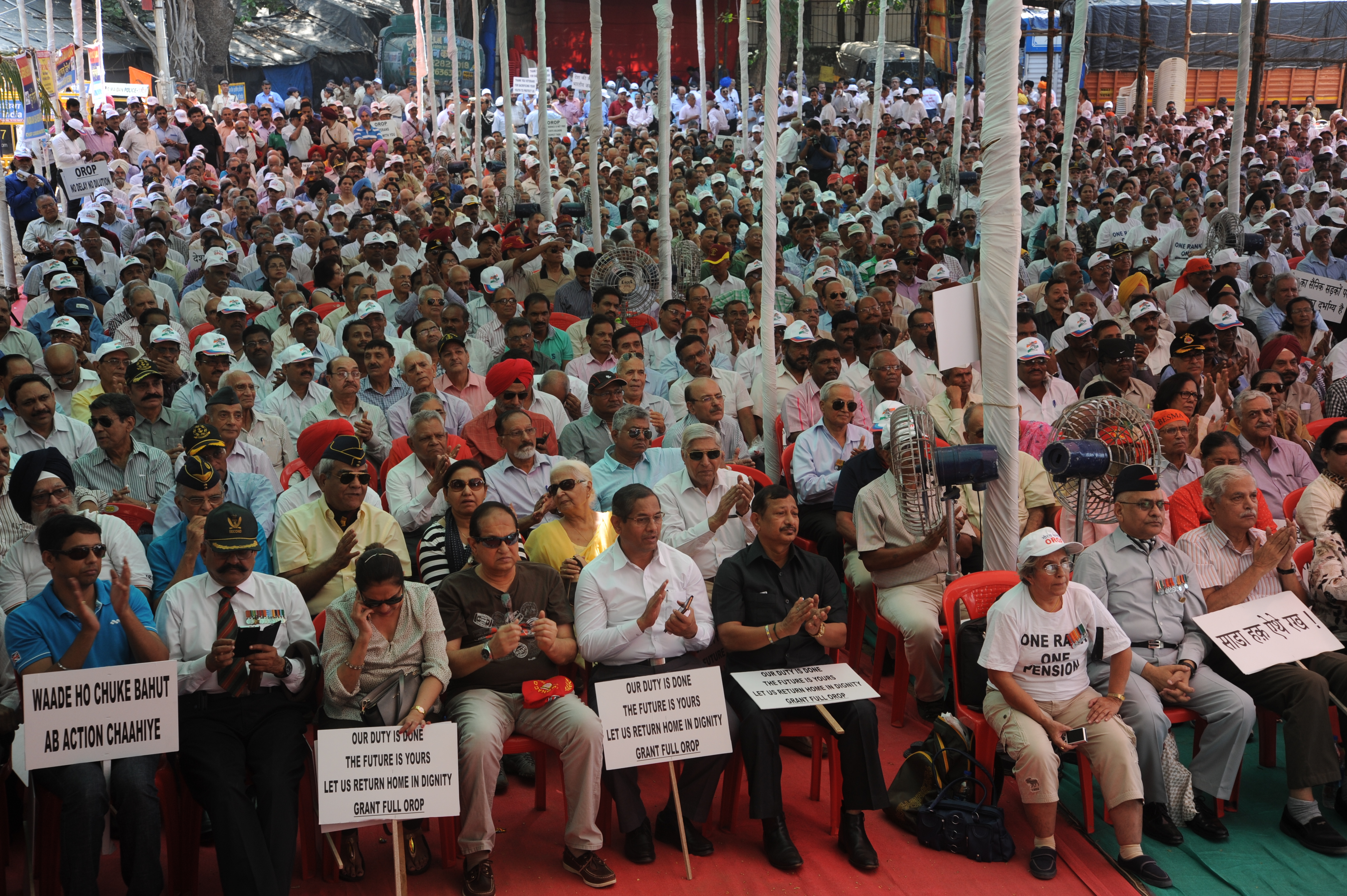 An orderly conduct of an OROP Rally! Even agitation has to be done in 'disciplined manner!
